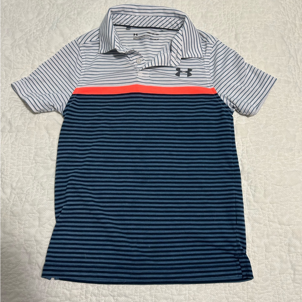 Under Armour Blue Striped Polo Shirt
